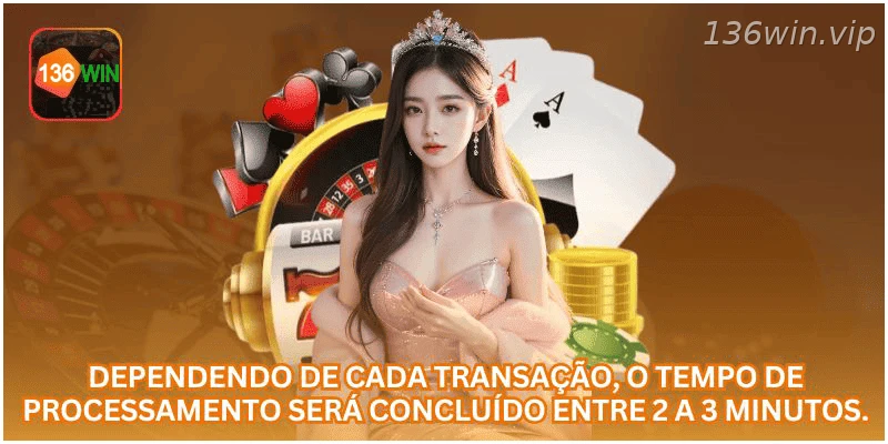 O tempo de processamento pode variar conforme cada transação.